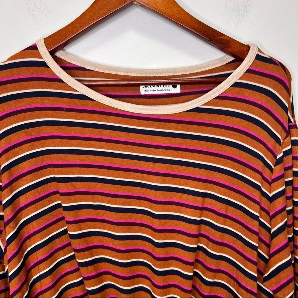 Jackson Rowe Knotty Striped Long Sleeve Shirt Size Large - Picture 4 of 10